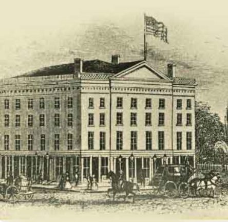 Old picture of Clinton Hall, The first Home of the University