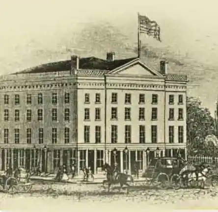 Old picture of Clinton Hall, The first Home of the University